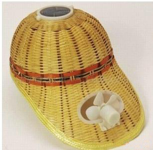bamboo solar fan cap